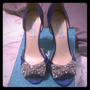 Betsy Johnson blue rhinestone shoes